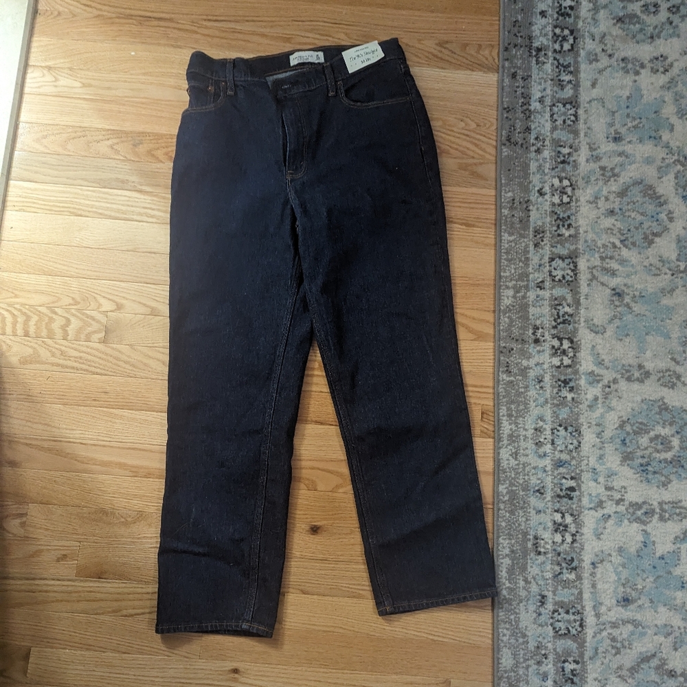 Abercrombie Thee 90s straight ultra high rise jeans 30 short